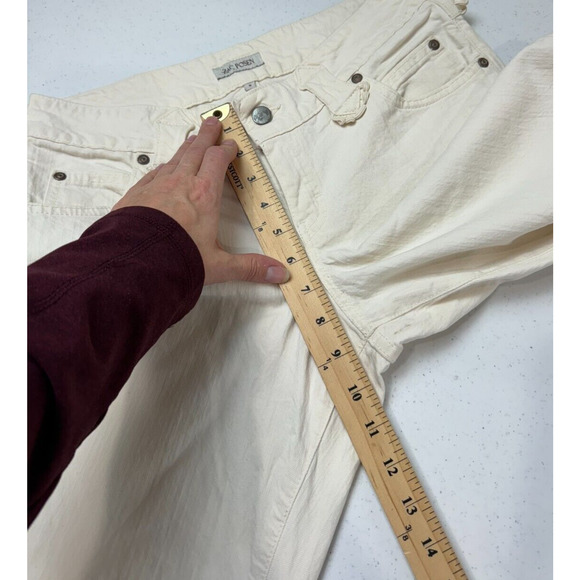 Zac Posen Womens Straight Leg Jeans Size 6 Ivory Mid Rise‎ Denim 6 Pockets - Picture 8 of 13